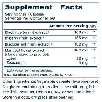 OcuBerry Shield 600 mg -  Vision, Macular Support, Blue Light Protection - No Additives - 60 Capsules by Awakened.energy (1741)