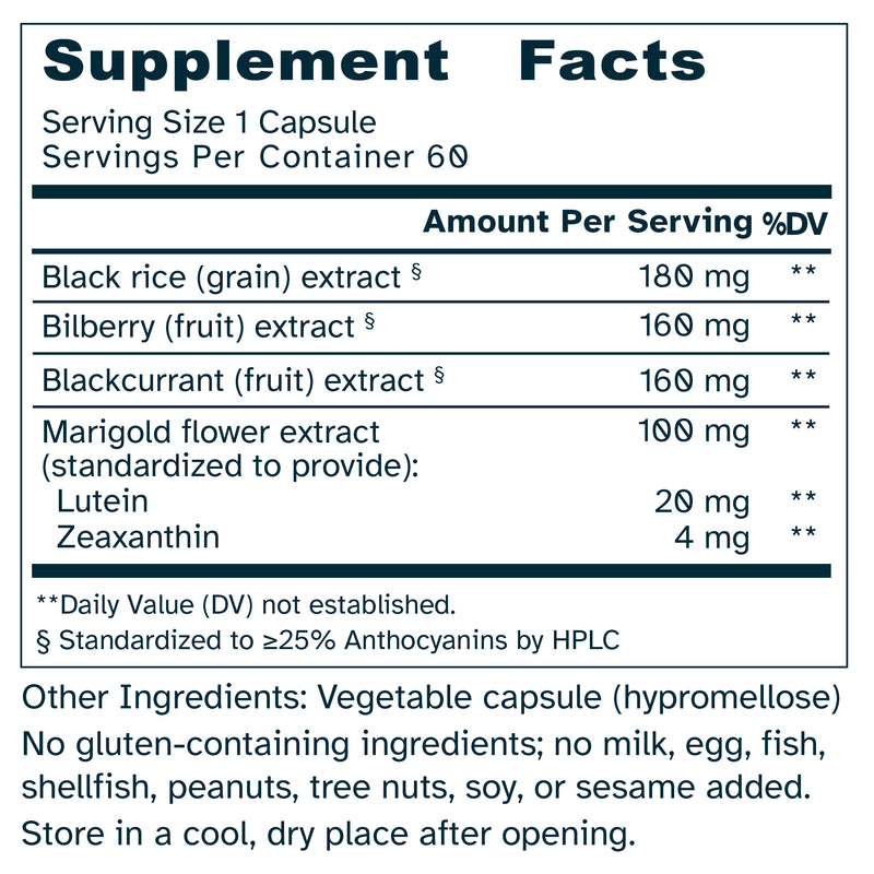 OcuBerry Shield 600 mg -  Vision, Macular Support, Blue Light Protection - No Additives - 60 Capsules by Awakened.energy (1741)