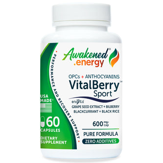 VitalBerry Sport 600 mg – Performance, Recovery, Blood Flow Support - No Additives - 60 Capsules by Awakened.energy