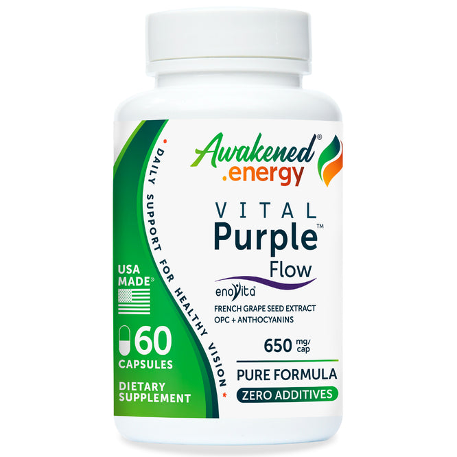Vital Purple Flow 650 mg – Antioxidant, Circulation, Vision Support - No Additives - 60 Capsules by Awakened.energy