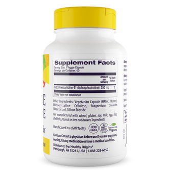 Healthy Origins Cognizin Citicoline, 250mg – 60 Veg Capsules