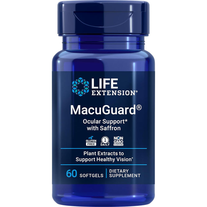 Life Extension MacuGuard Ocular Support with Saffron – 60 Softgels