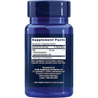 Life Extension PQQ Caps, 10 mg – 30 Veg Capsules