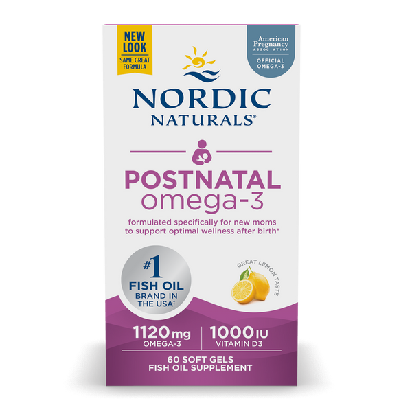 Postnatal Omega-3 | 1120mg Omega-3, 1000 IU D3 | 60 Capsules