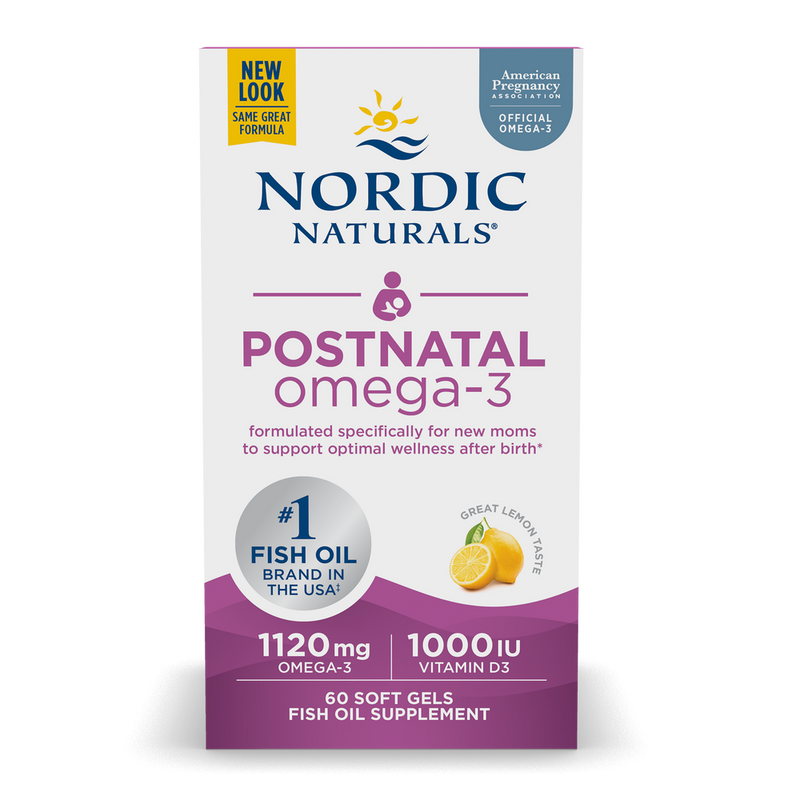Postnatal Omega-3 | 1120mg Omega-3, 1000 IU D3 | 60 Capsules
