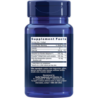 Life Extension Super Ubiquinol CoQ10 with PQQ, 100 mcg – 30 Softgels