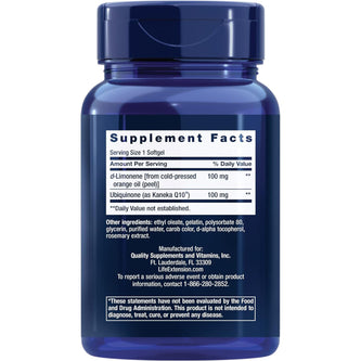 Life Extension Super-Absorbable CoQ10 (Ubiquinone) with d-Limonene – 60 Softgels