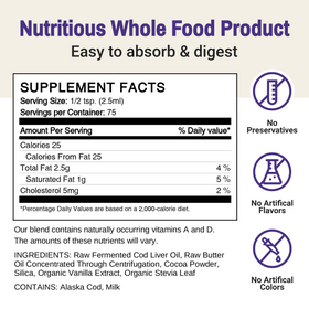 Green Pasture Fermented Cod Liver Oil and Concentrated Butter Oil, Chocolate – 6.4 fl oz