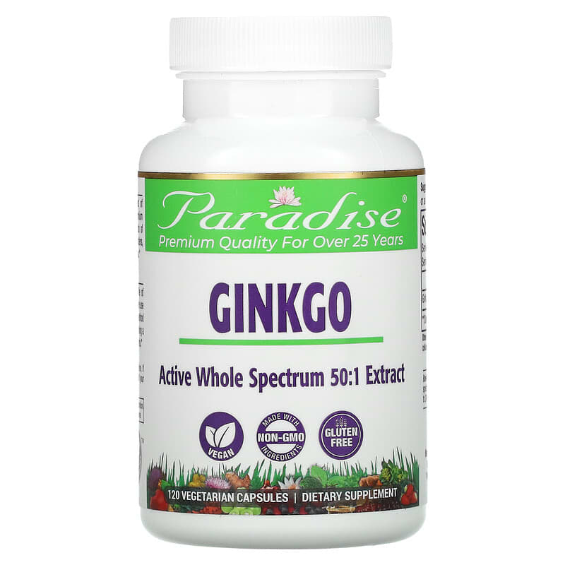 Ginkgo Biloba Extract | 120 Capsules | by Paradise Herbs