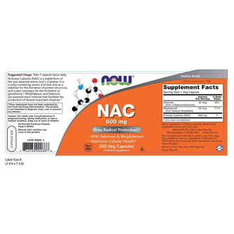 NOW Supplements NAC 600 mg - 100 Veg Capsules