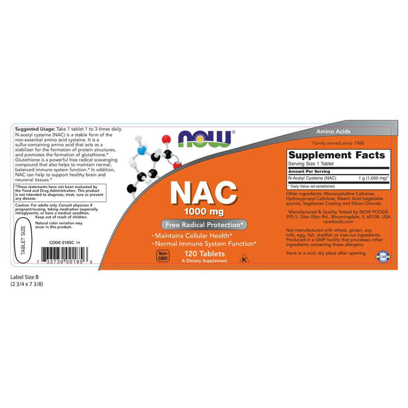 NAC | 1000 mg | 120 Veg Capsules by NOW Foods