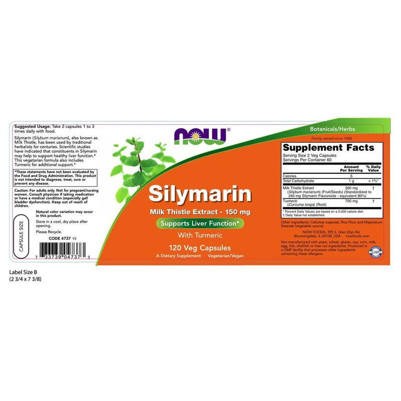 NOW Supplements Double Strength Silymarin with Thistle Extract – 200 Veg Capsules