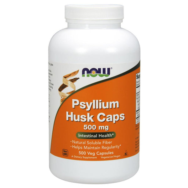 NOW Supplements Psyllium Husk Caps, 500 mg – 500 Veg Capsules