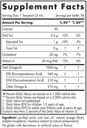 Nordic Naturals Arctic Cod Liver Oil,340 EPA/510 DHA – 16 fl oz