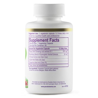 Ginseng Extract Panax Red | 60 Capsules | by Paradise Herbs