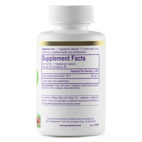 Paradise Herbs Ginkgo Biloba – 120 Vegetarian Capsules