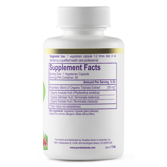 Triphala | 60 Capsules | by Paradise Herbs