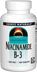 Source Naturals Niacinamide B-3 1500 MG - 100 TABLETS - Nicotinamide