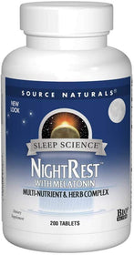 Sleep Science NightRest with Melatonin - 200 Tablets by Source Naturals