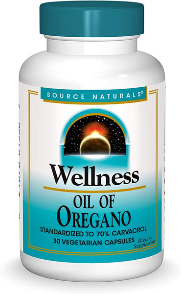 Wellness Oil of Oregano - Standardized to 70% Carvacrol - 30 Vegetarian Capsules by Source Naturals