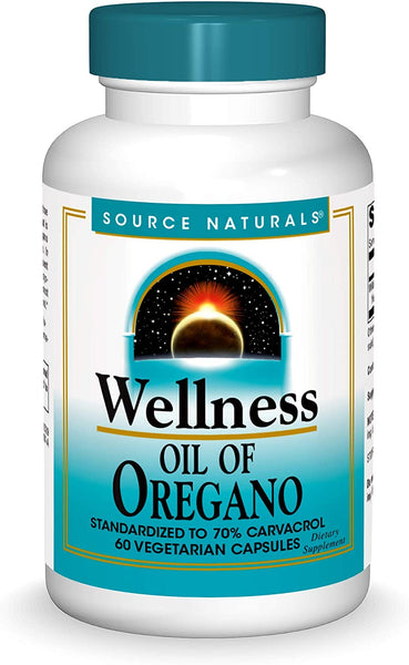 Wellness Oil of Oregano - Standardized to 70% Carvacrol - 60 Vegetarian Capsules by Source Naturals