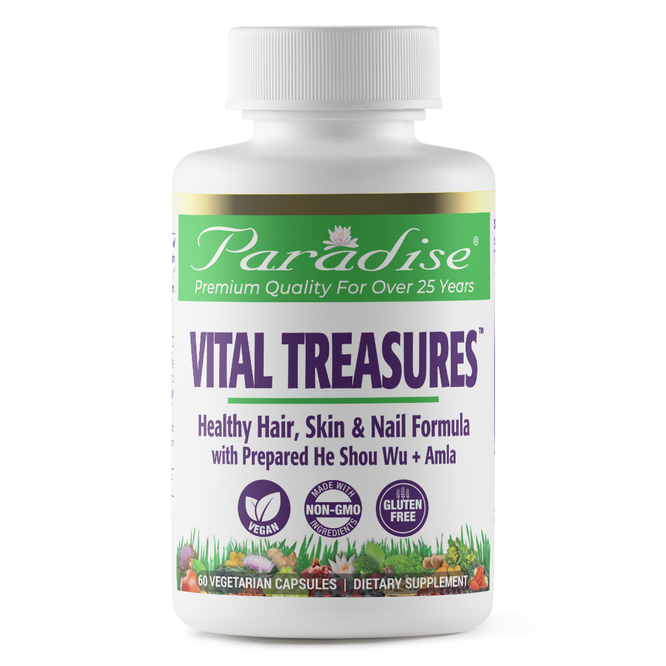 Vital Treasures Healthy Hair | 60 Capsules | by Paradise Herbs