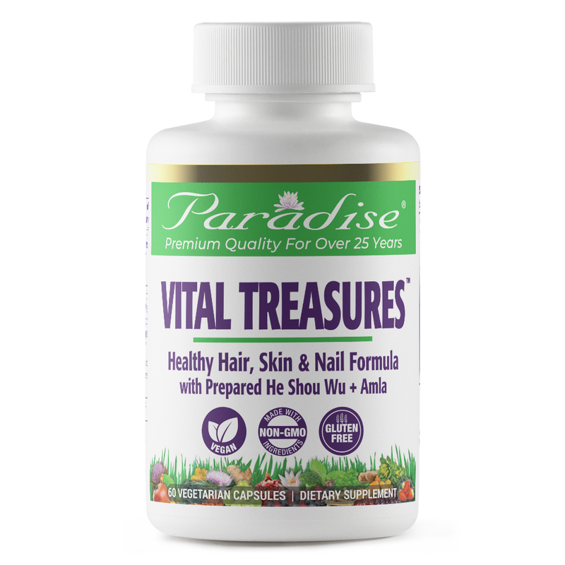 Vital Treasures Healthy Hair | 60 Capsules | by Paradise Herbs