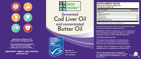 Green Pasture Fermented Cod Liver Oil and Concentrated Butter Oil Blend