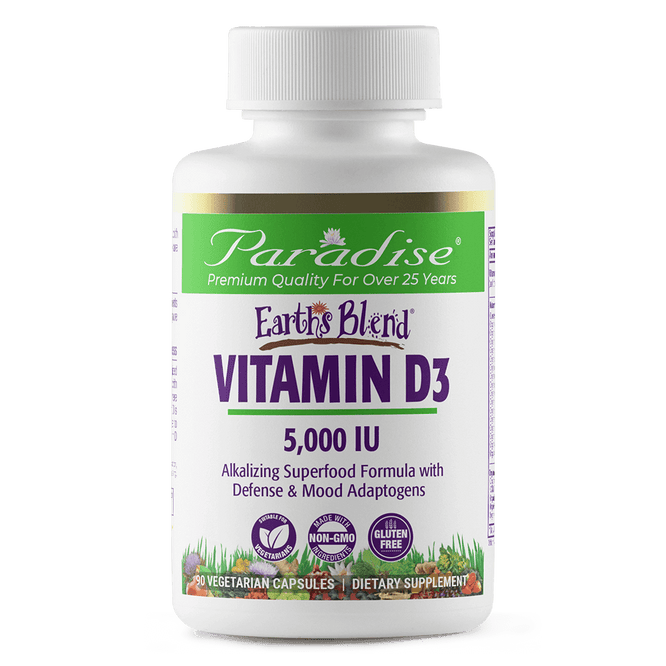 Earth's Blend Vitamin D3 | 90 Capsules | by Paradise Herbs