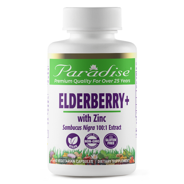 Elderberry with Zinc | 60 Capsules | by Paradise Herbs