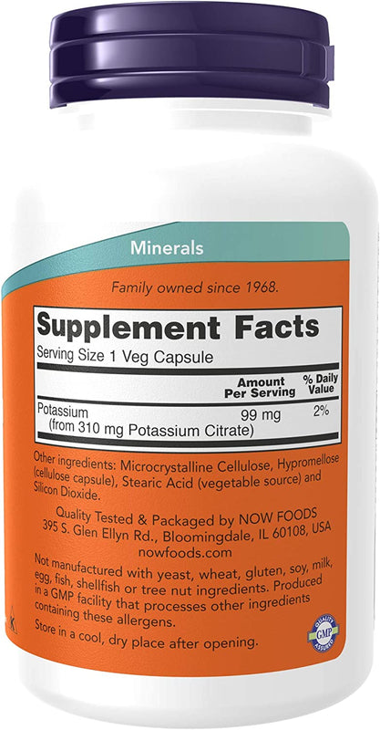 Potassium Citrate | 99 mg | 180 Capsules by NOW Foods